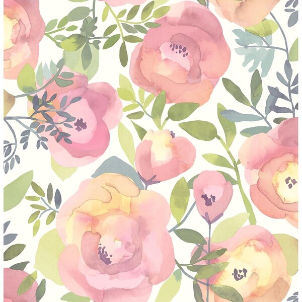 Nuwallpaper Peachy Keen Pink Peel & Stick Wallpaper NU3035 - main